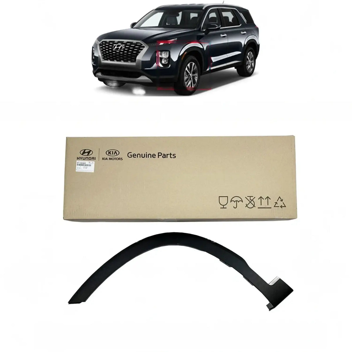 Genuine Front Fender Molding Wheel Garnish Chrom-Dark Left For Palisade 2020-2022