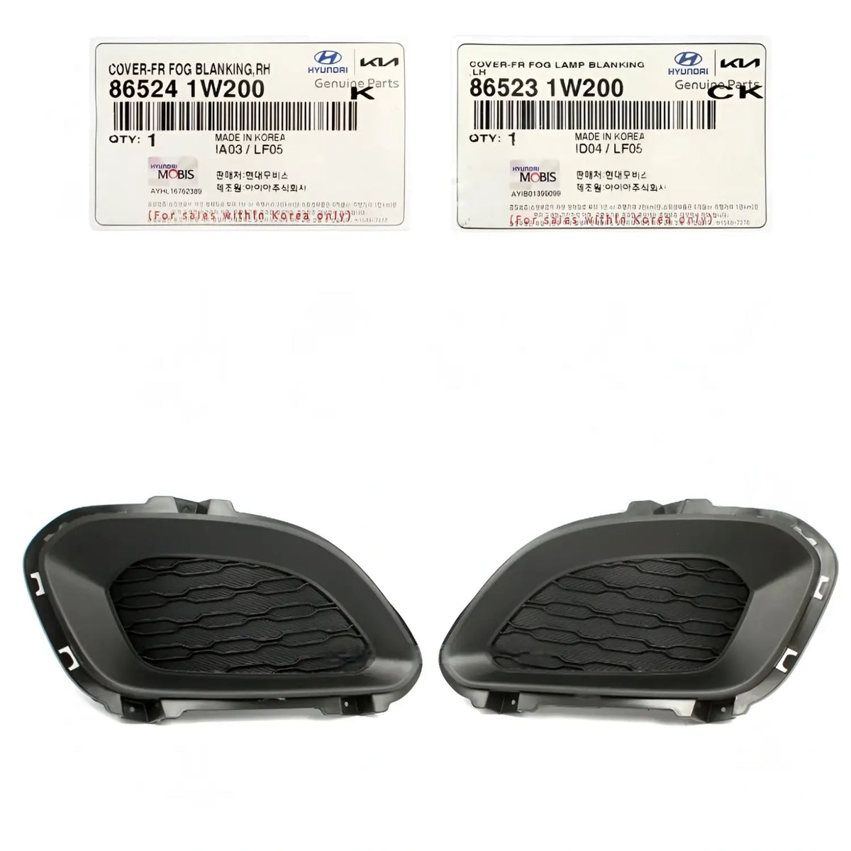 Genuine Front Fog Lamp Cover Left Right 2EA For Kia Rio Hatchback 5DR 2012-2015