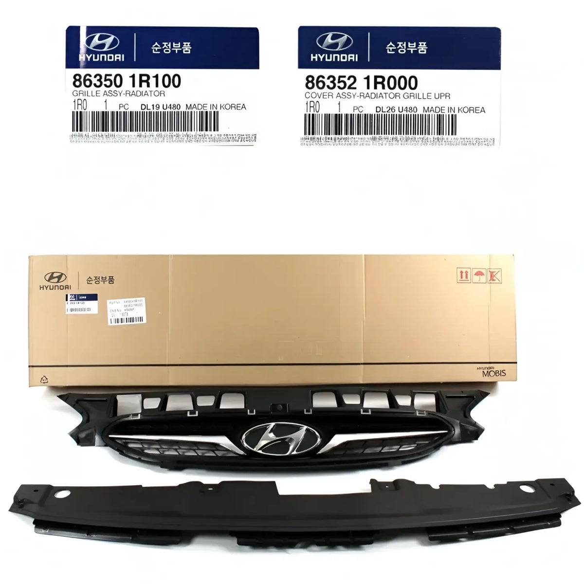 Genuine Front Grille & Upper Cover For Hyundai Accent 2013-2014