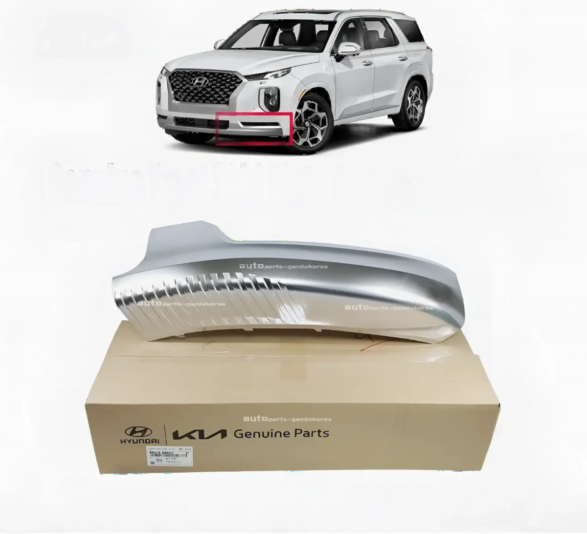 Genuine Front Skid Plate Bumper Lower Left For Palisade Calligraphy 2021-2022