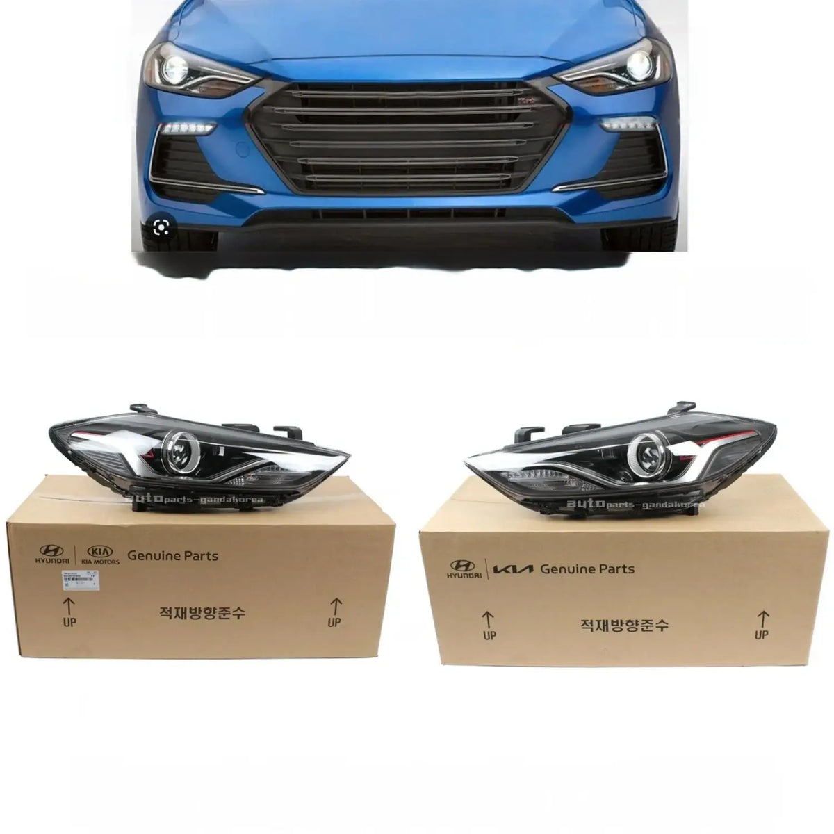 Genuine HID DRL Headlight LEFT RIGHT 2EA 1SET For Hyundai Elantra Sport 2018
