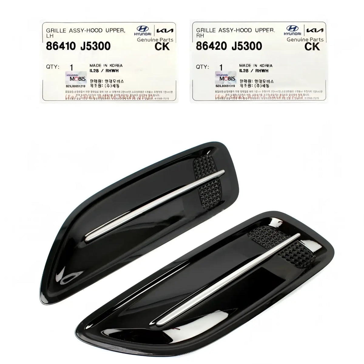 Genuine Hood Vent Grille Left Right 2EA 1SET For Kia Stinger 2018-2023