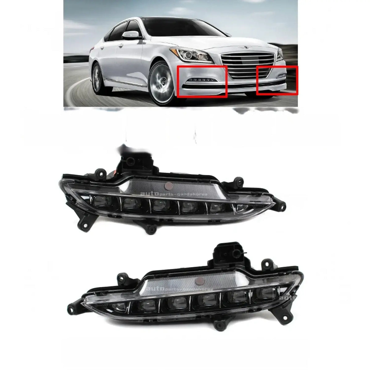Genuine LED Fog Light Lamp Left Right 2EA - 1SET For GENESIS G80 2015-2017