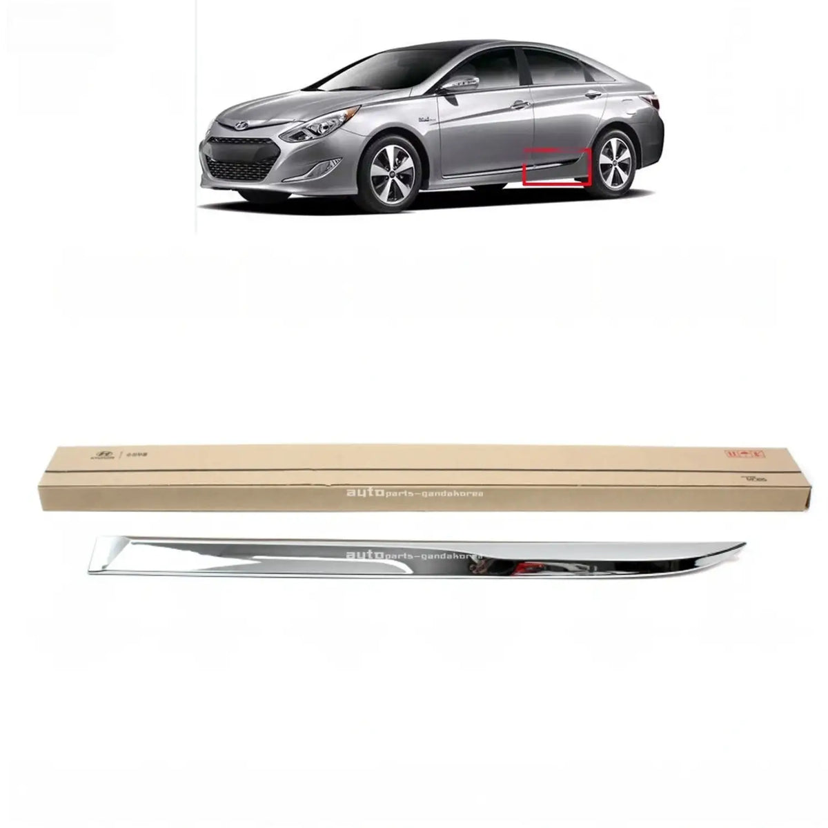 Genuine REAR Door Lower Molding Chrome Left For Hyundai Sonata HYBRID 2011-2015