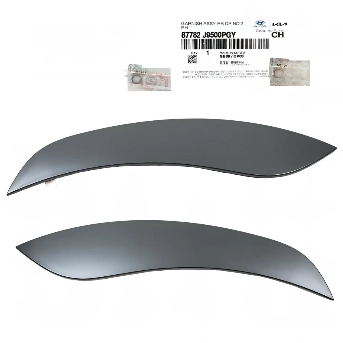 Genuine Rear Door Molding Gray Left Right 2EA 1SET For Hyundai Kona 2018-2021