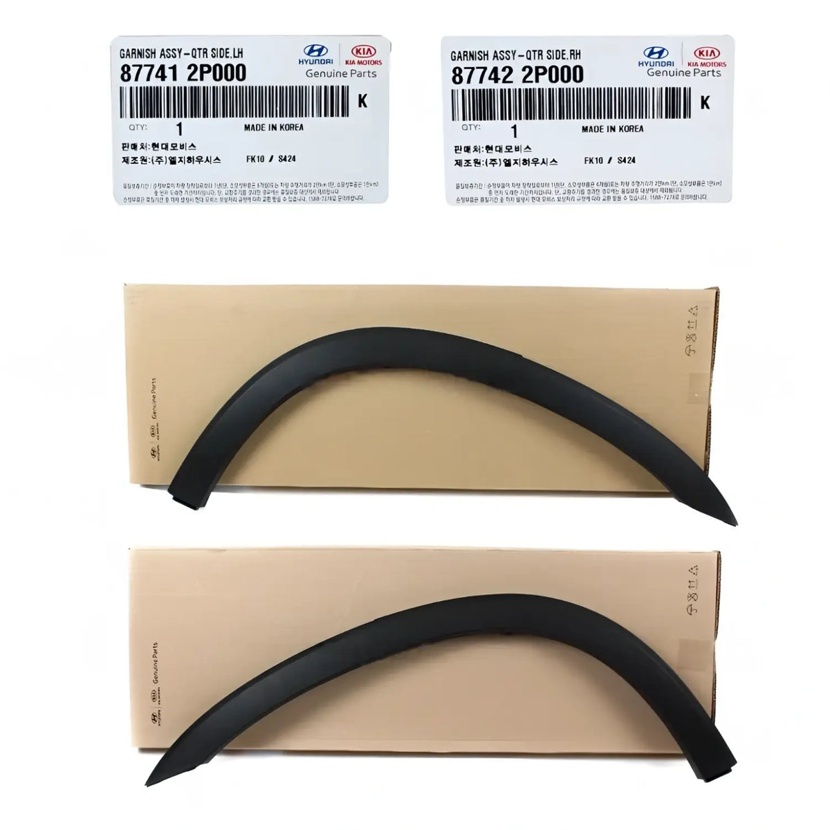 Genuine Rear Left Right Fender Flare Wheel Molding 2EA For Kia Sorento 2011-2015