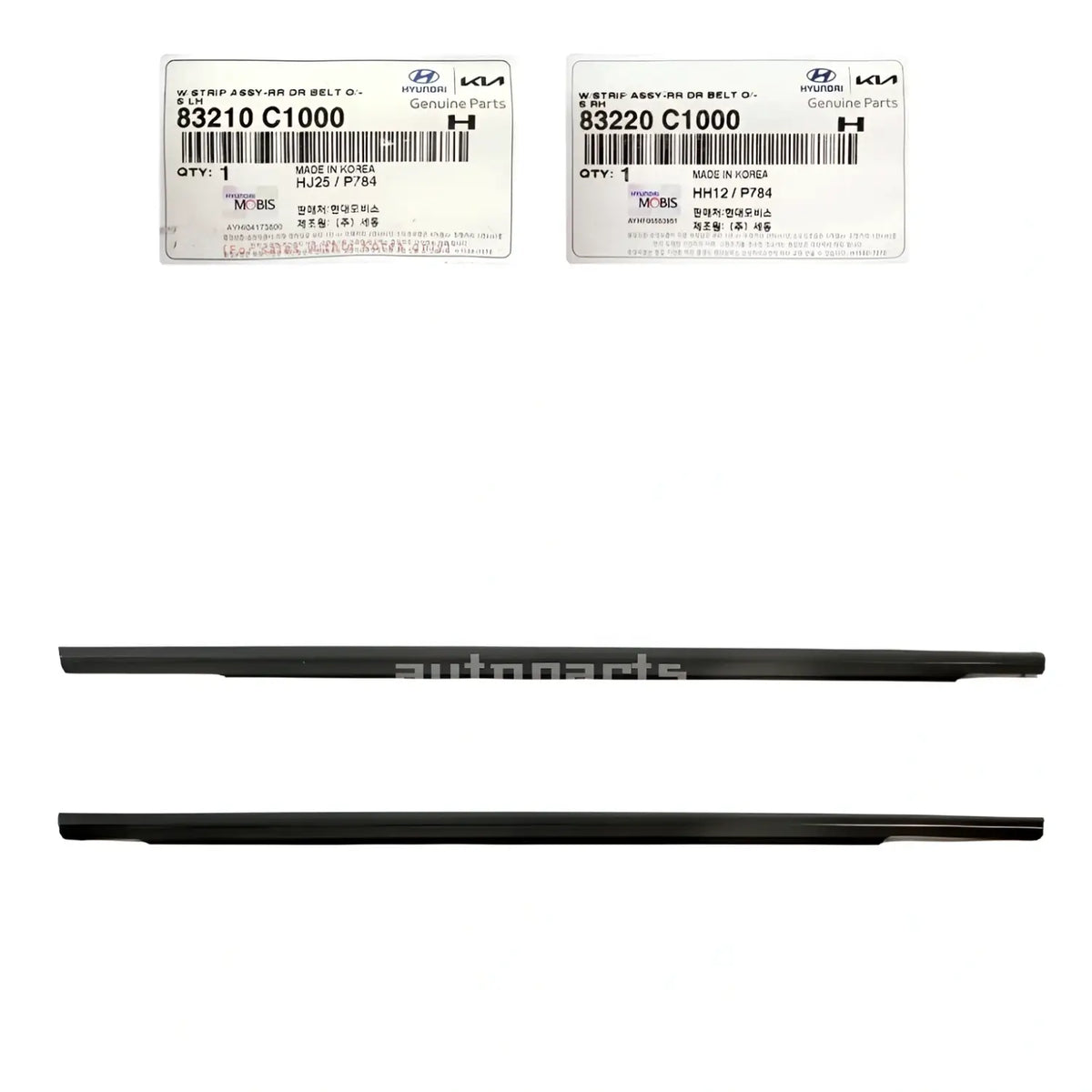 Genuine Rear Window Belt Molding Left Right 2EA For Hyundai Sonata 2015-2019
