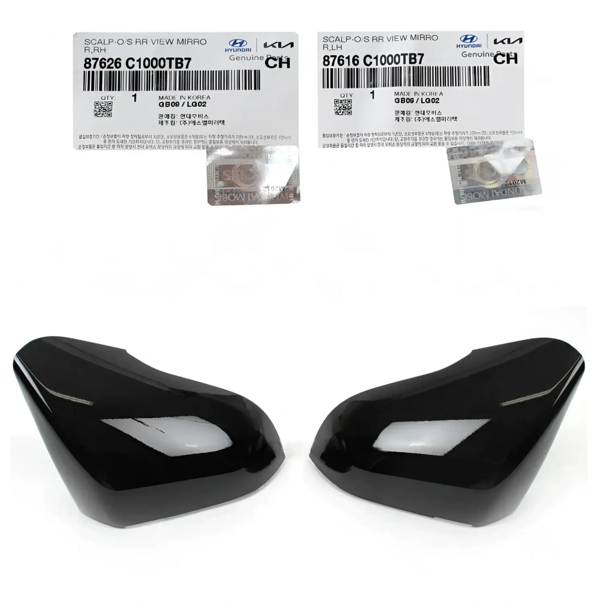 Genuine Side Mirror Cover Black Left Right 2EA For Hyundai Sonata HYBRID 2016-2019