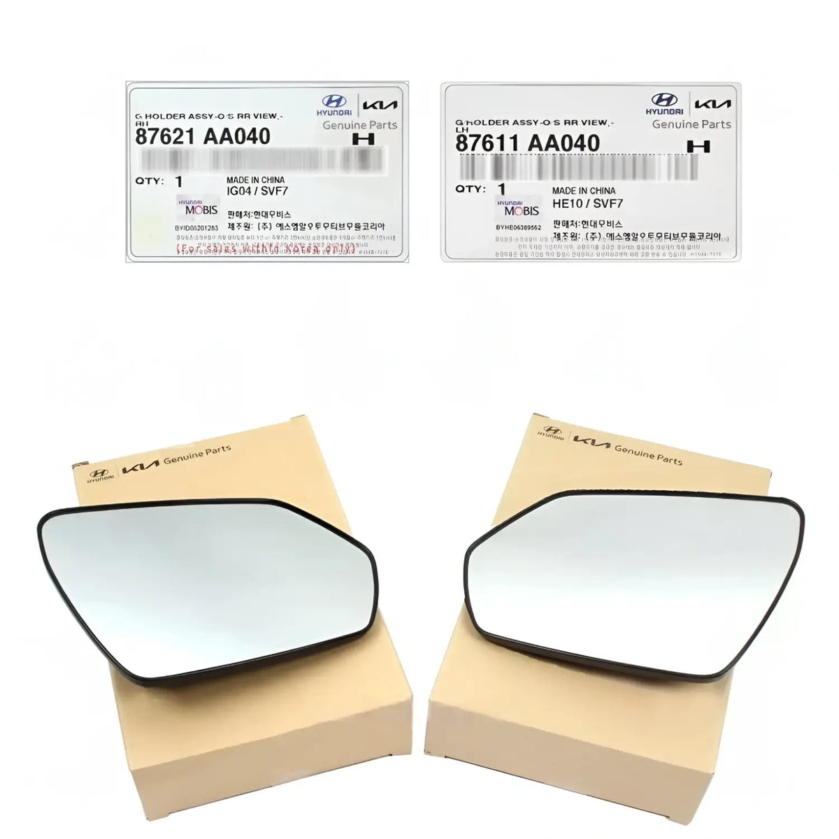 Genuine Side View Mirror Glass Left Right 2EA For Hyundai Elantra 2021-2023