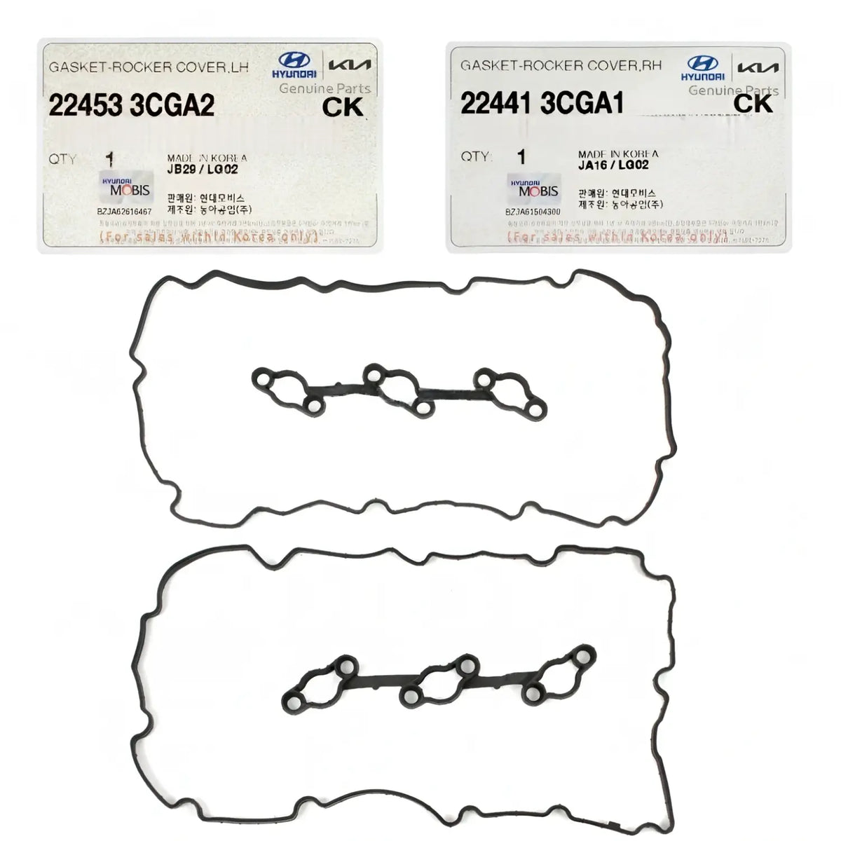 Genuine Valve Cover Gasket Left Right 2EA For Hyundai Kia 3.3L 3.8L 2011-2019