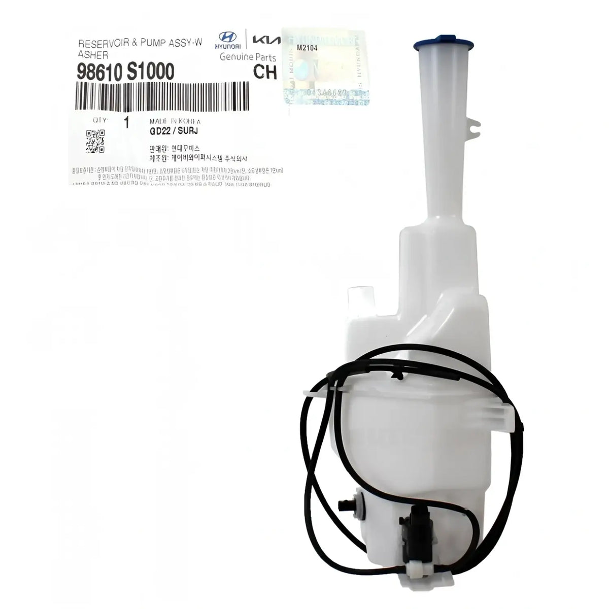 Genuine Windshield Washer Reservoir Tank w/ Pump For Hyundai Santa Fe 2019-2021