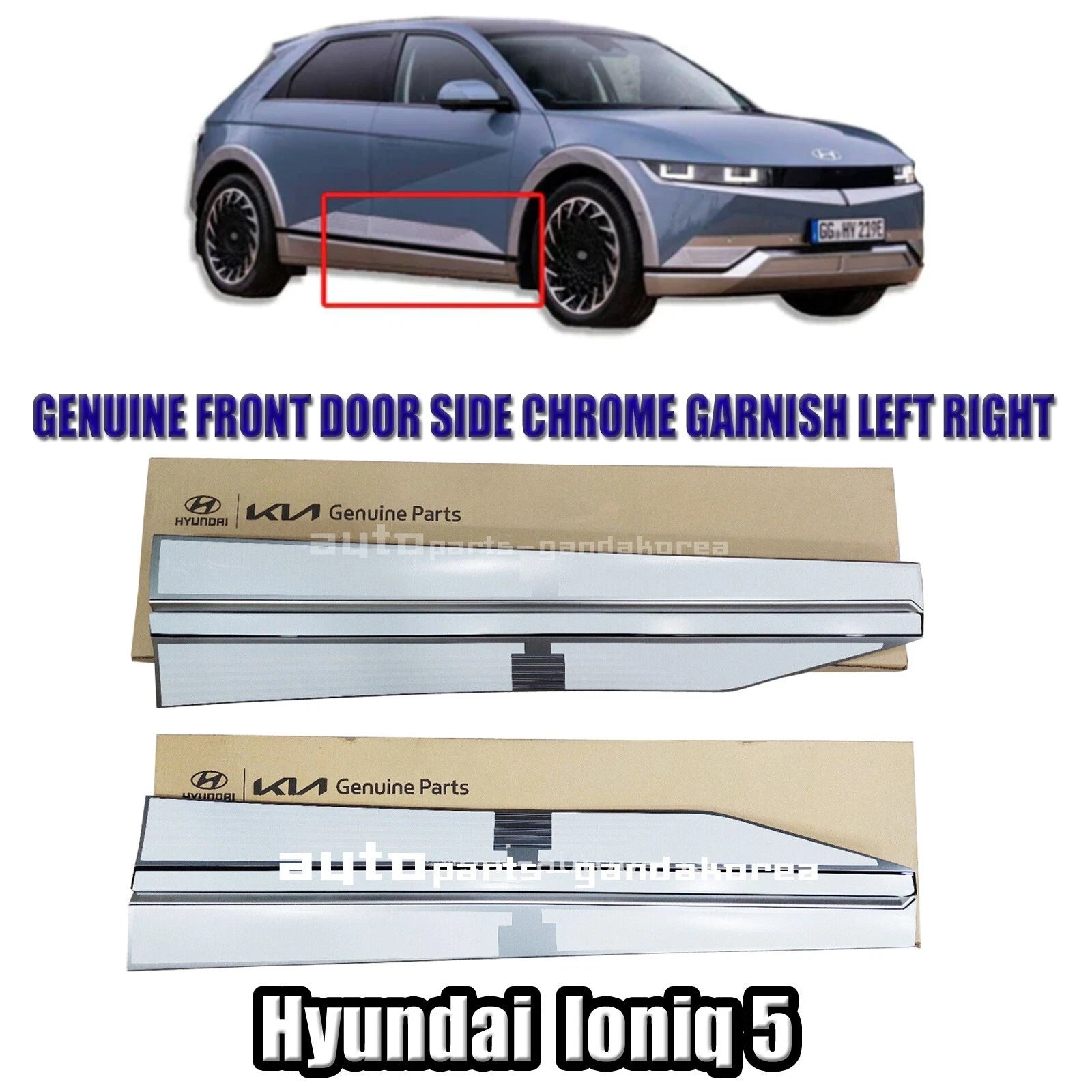 Genuine Front Door Side Chrome Garnish Left Right For Hyundai IONIQ 5