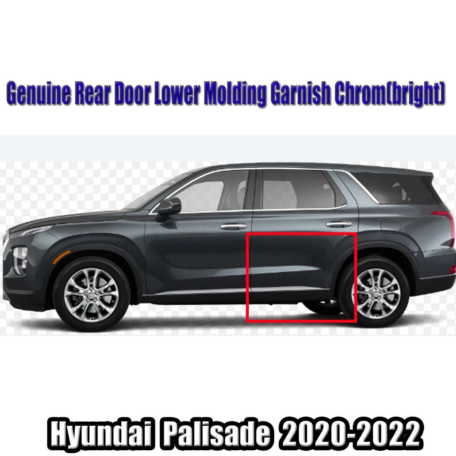 Genuine 87731S8101SCR Door Lower Molding Garnish Rear Left For Palisade 2020-2022