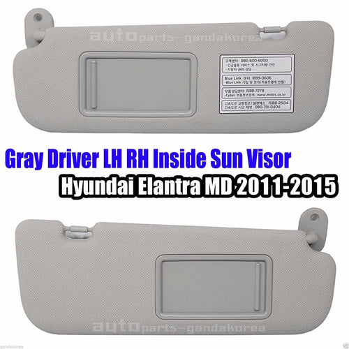 852103X000TX 852203X000TX Driver LH RH Sun Visor Gray 2P Elantra MD 2011 2015