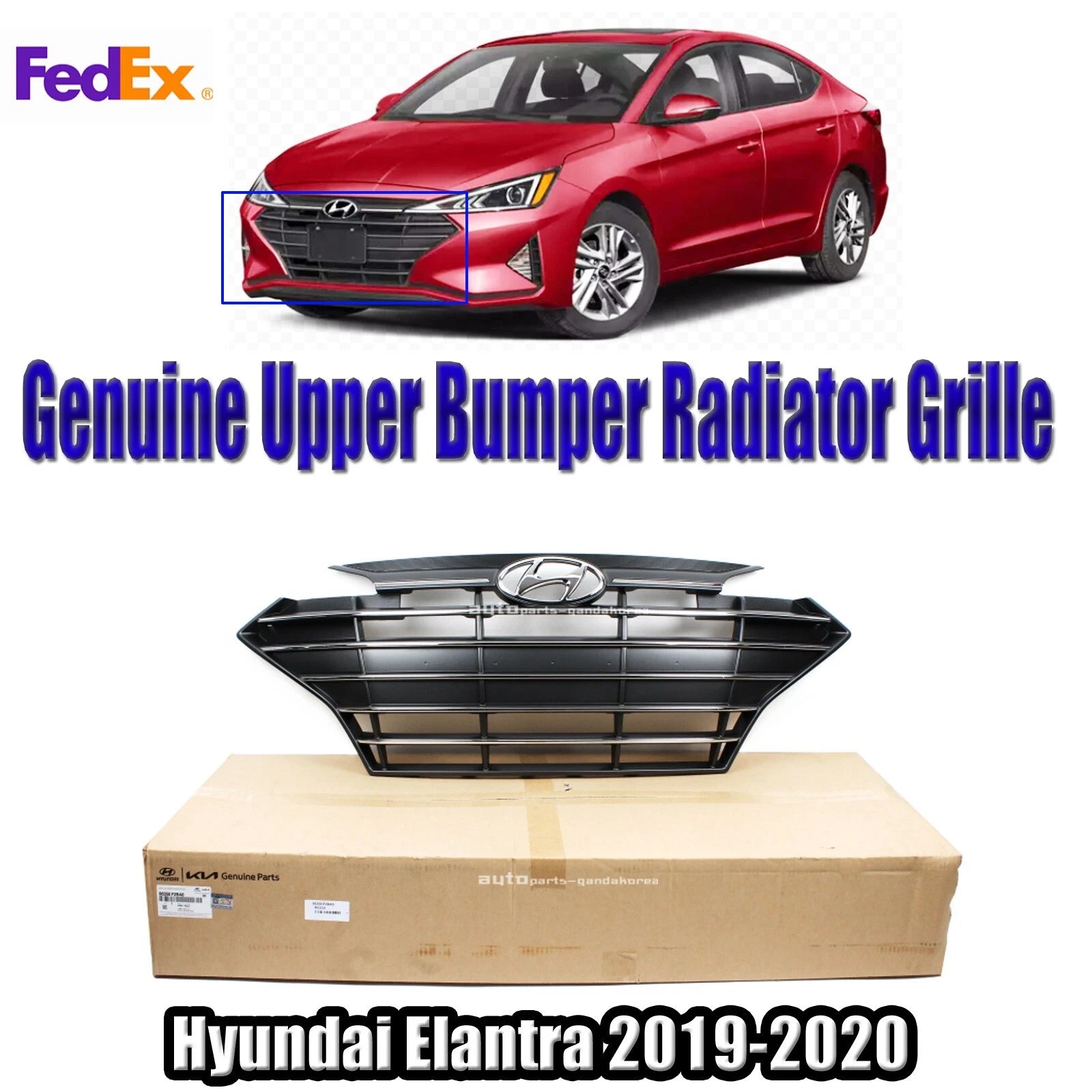 Genuine 86350F2BA0 Front Radiator Grille For Hyundai Elantra Sedan 2019-2020