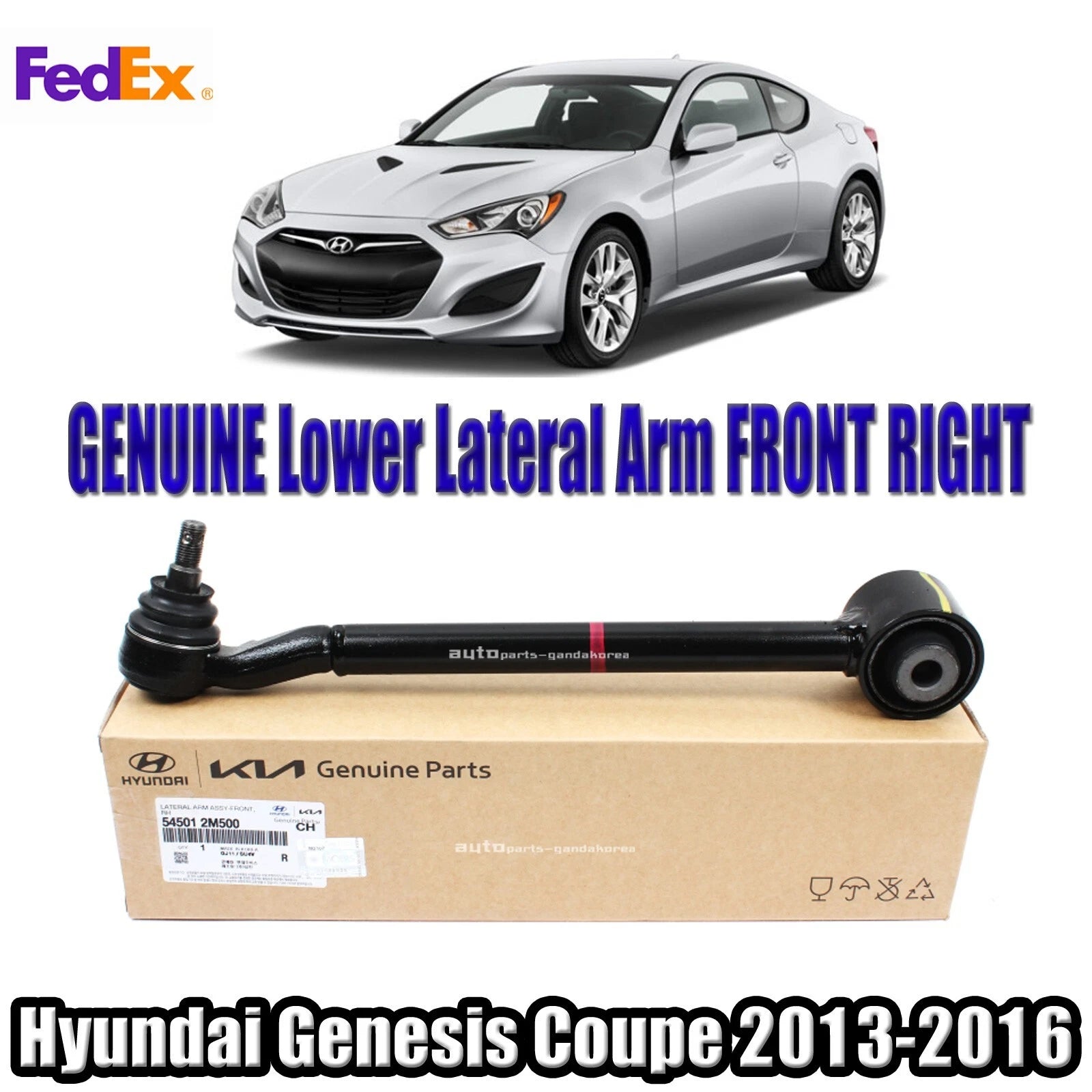 Genuine 545012M500 Lower Lateral Arm FRONT RIGHT For Hyundai Genesis Coupe 13-16