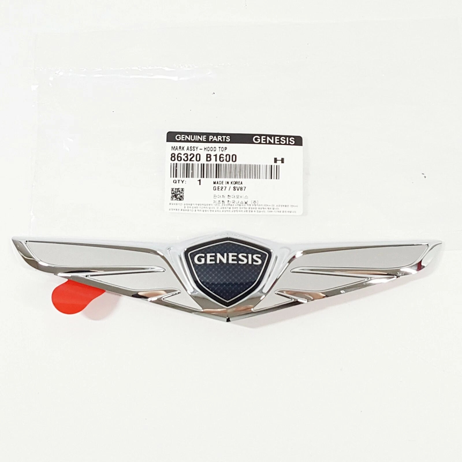 86320B1600 Front Hood Wing Emblem Badge For Hyundai Genesis Sedan 2017-2019