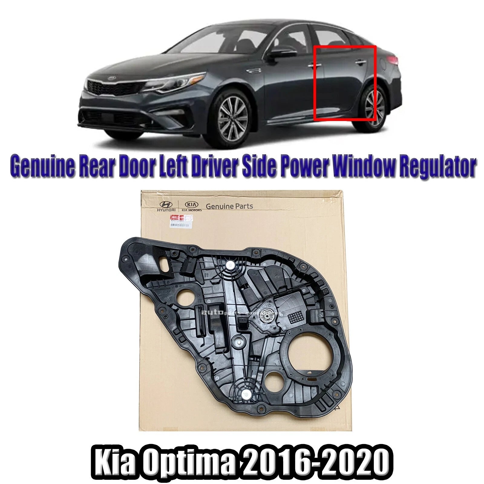 Genuine 83471D4000 Rear Door Left Power Window Regulator For Kia Optima 2016-2020