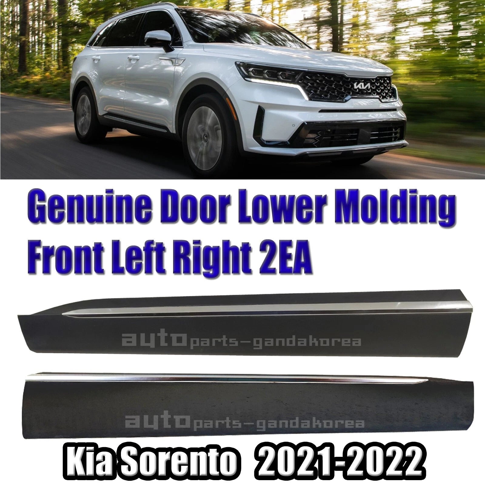 Fast Door Lower Molding Front Left Right 2EA For Kia Sorento 2021-2022