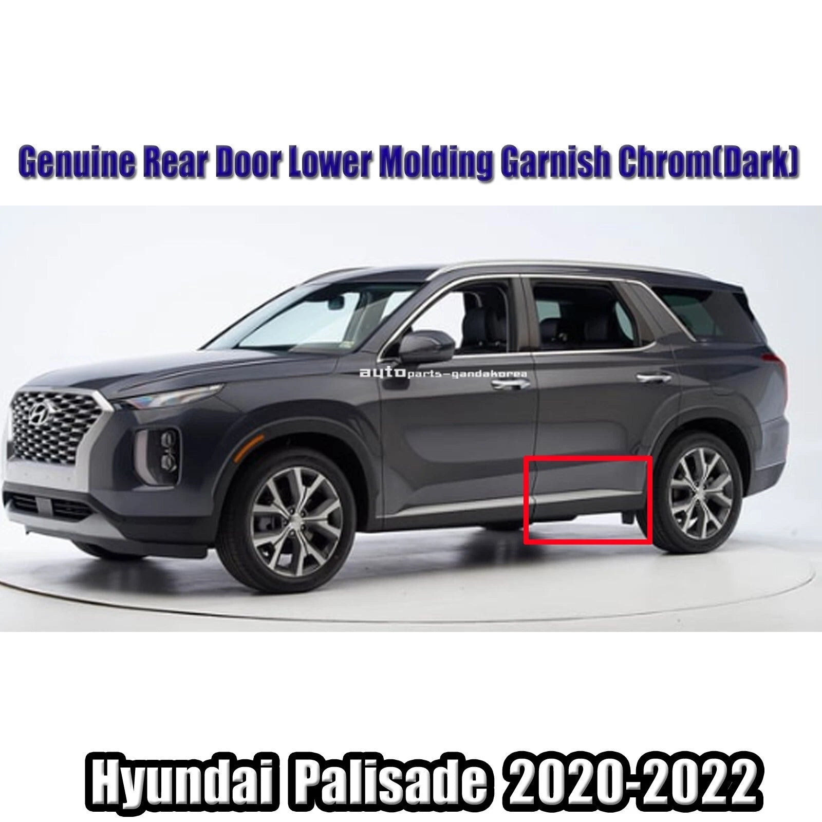 Genuine 87731S8101SCR Door Lower Molding Garnish Rear Left For Palisade 2020-2022