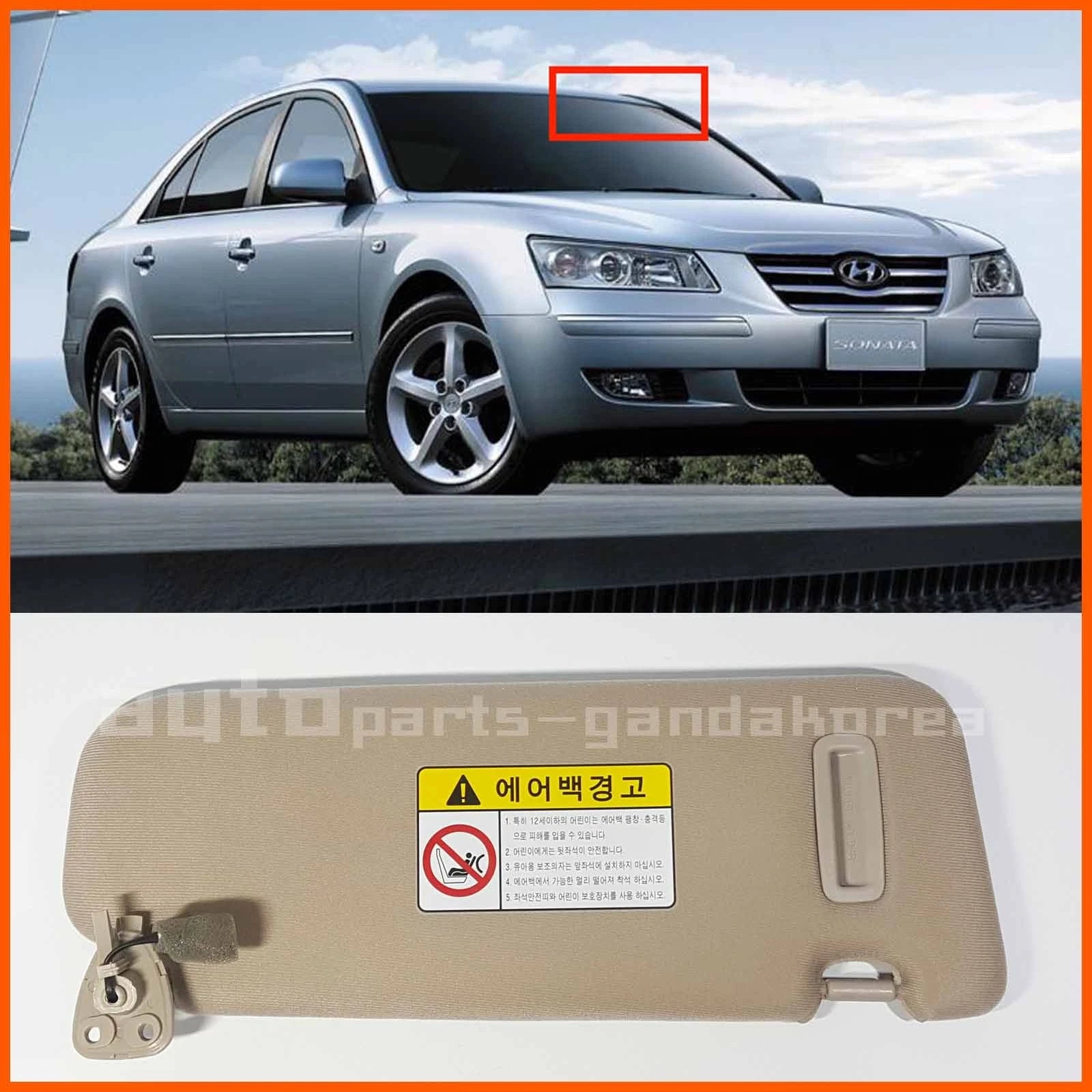 852013K010QD Sun Visor Inside Driver Left Beige For Hyundai Sonata 2006-2008