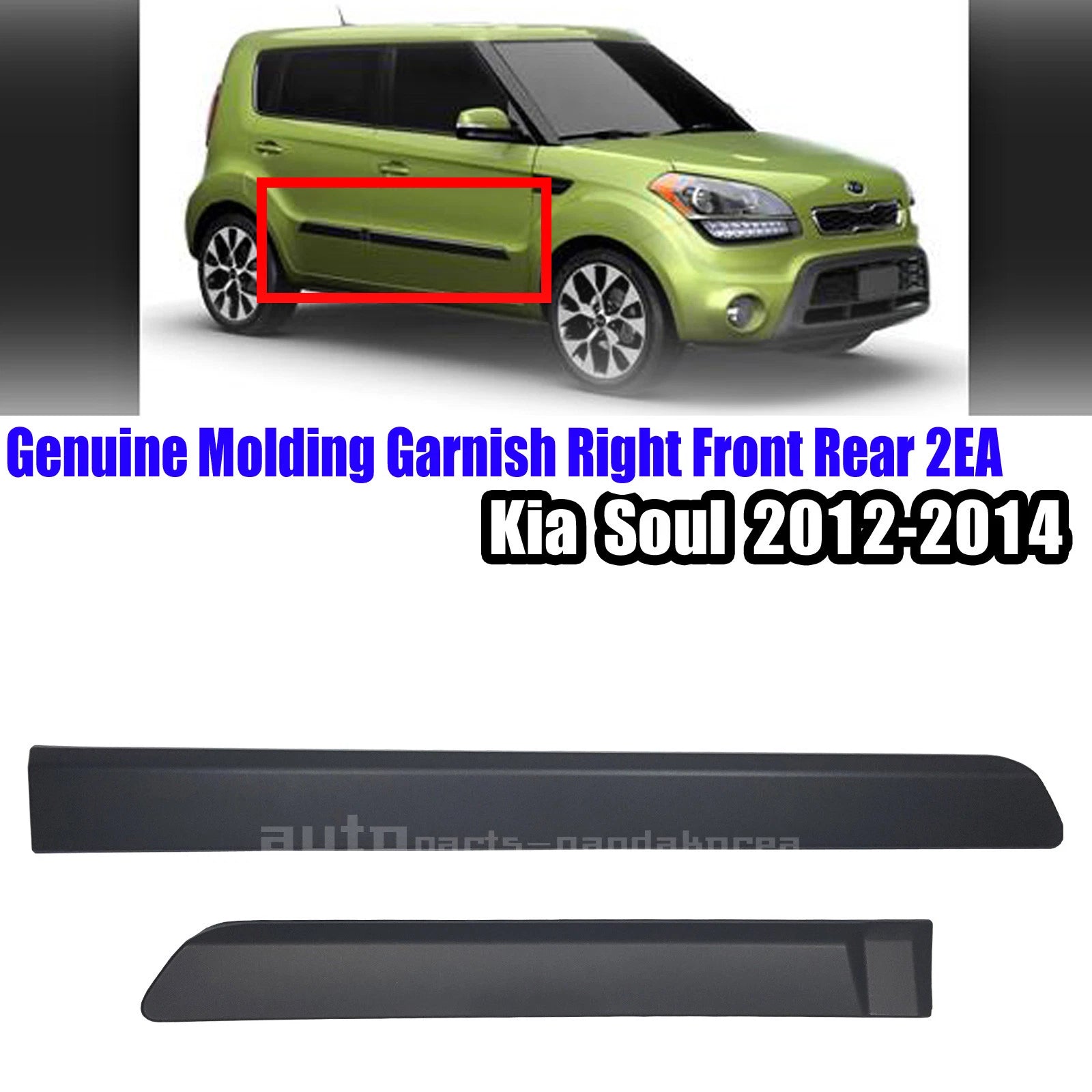 Genuine 877122K000 877222K000 Right Front Rear Door Waist Molding Kia Soul 2009-2013