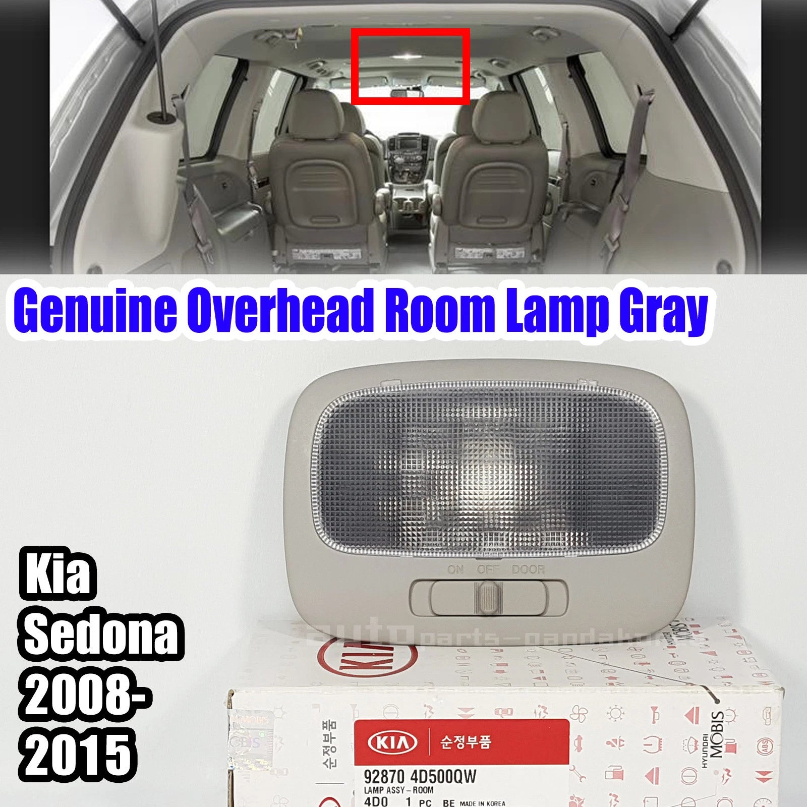 928704D500QW Interior Overhead Room Lamp Gray For Kia SEDONA 2008-2015