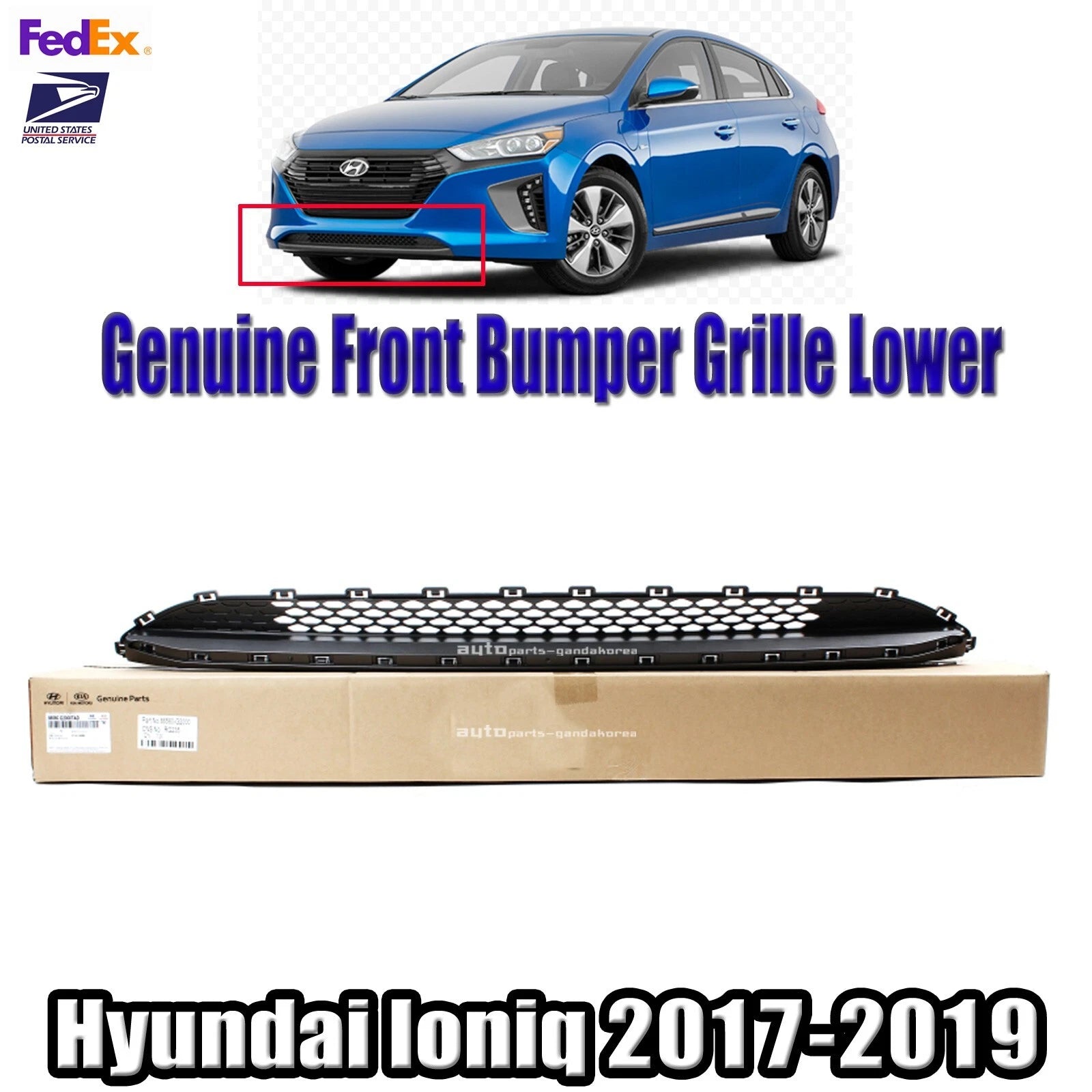 Genuine 86560G2000TAD Front Bumper Grille Lower For Hyundai Ioniq 2017-2019