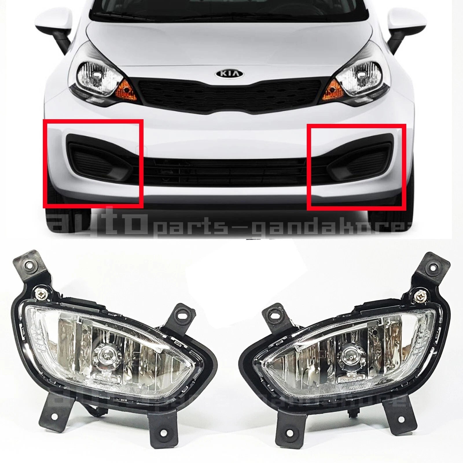 922011W000 922021W000 Fog Lamp Front Left Right 2EA Kia Rio SEDAN 2012-2015