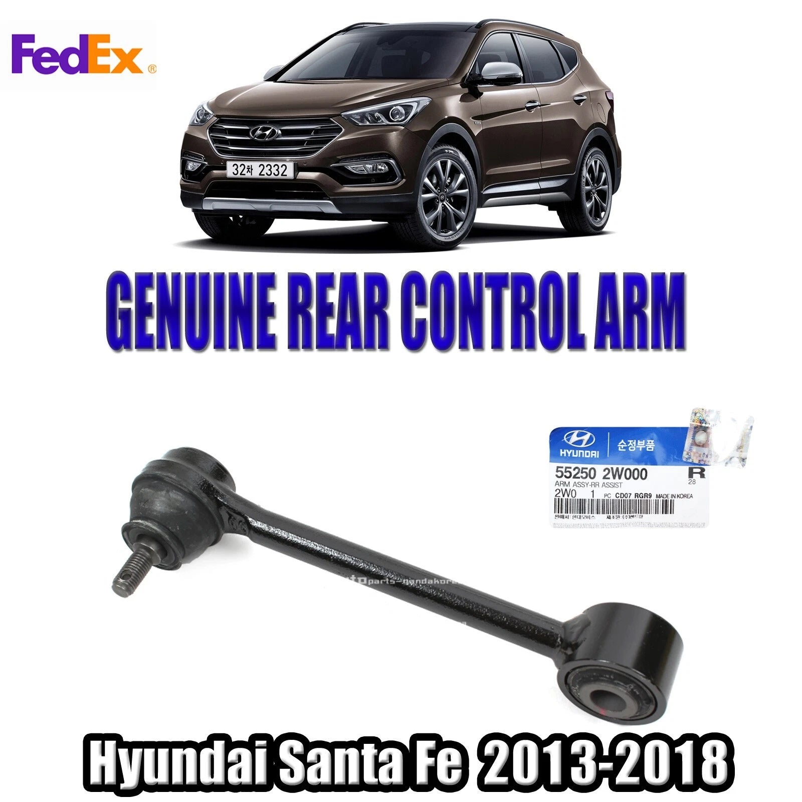 Genuine 552502W000 Control Arm REAR For Hyundai Santa Fe 2013-2018