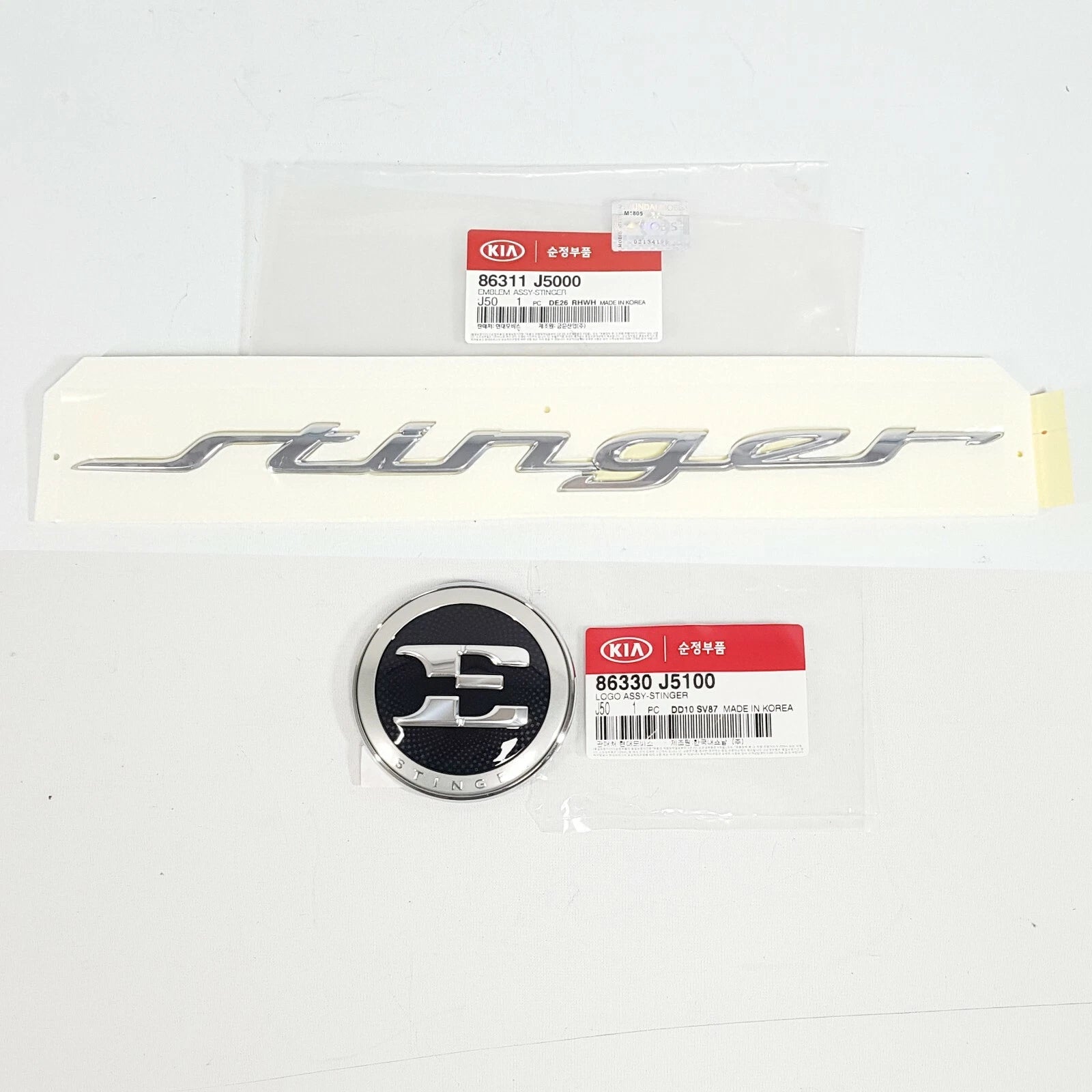 OEM Parts Front Emblem + Lettering Emblem 2Pcs Set For Kia Stinger 2017 - 2018