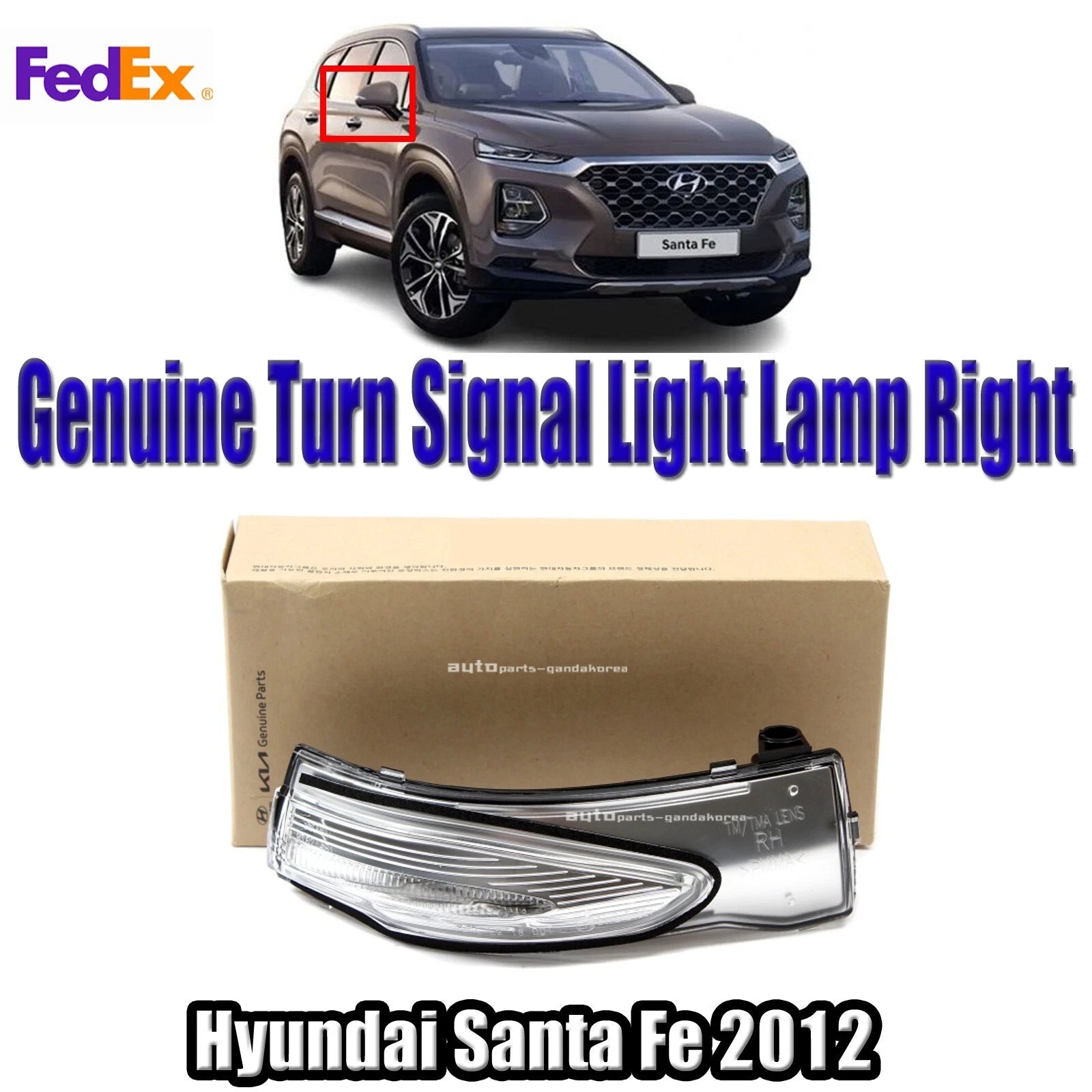 Genuine 87624S1000 Turn Signal Light Lamp RIGHT For Hyundai Santa Fe 2019-2023