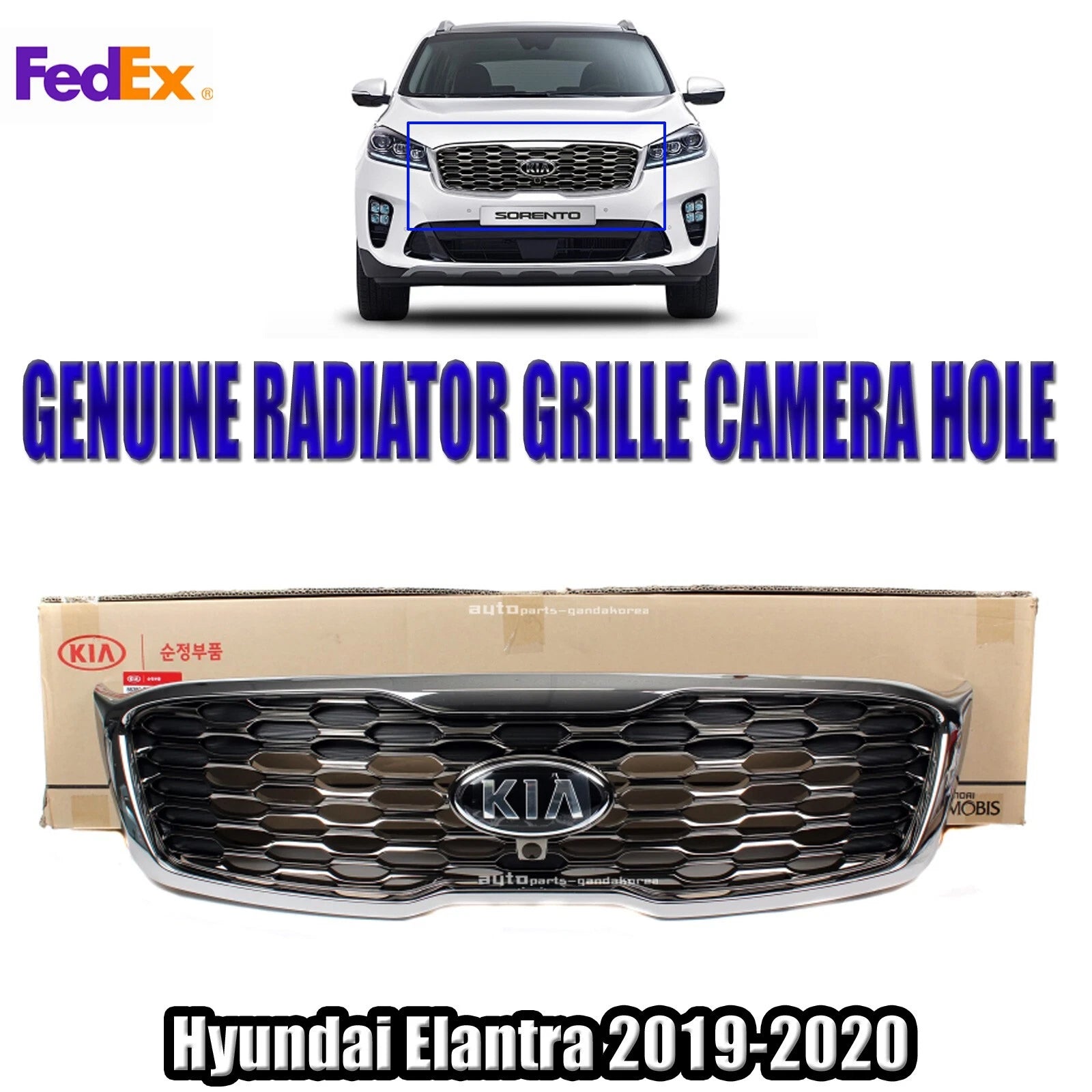 Genuine 86380C5800 Front Radiator Grille W/ Camera Hole For Kia Sorento 2019-2020