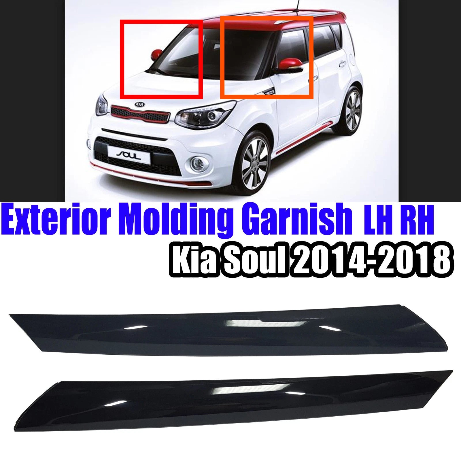 86170B2000 86180B2000 Exterior Molding Garnish LH RH 2EA For Kia Soul 2014-2018