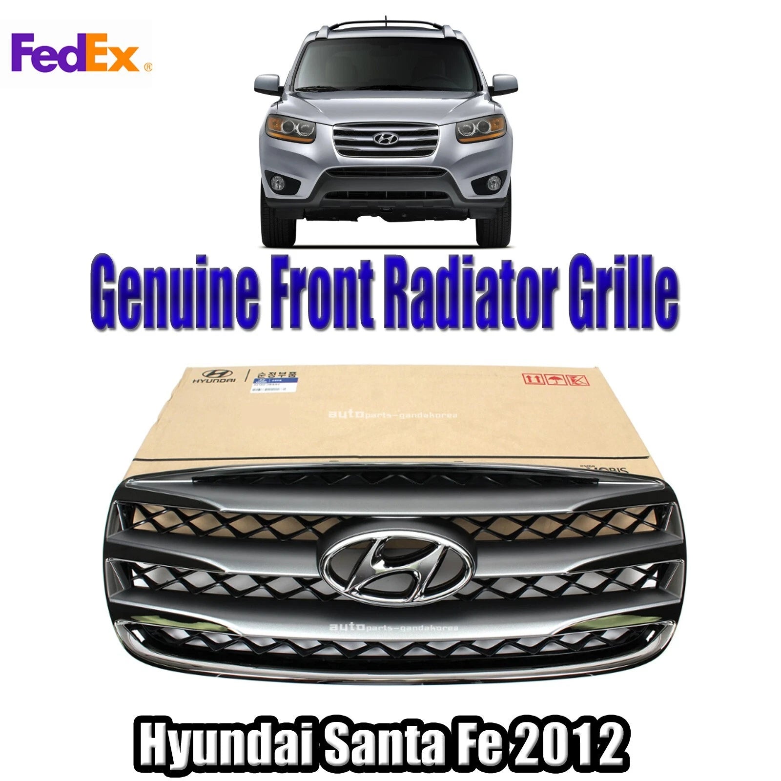 Genuine 865602BAA0 Front Radiator Grille For Hyundai Santa Fe 2012