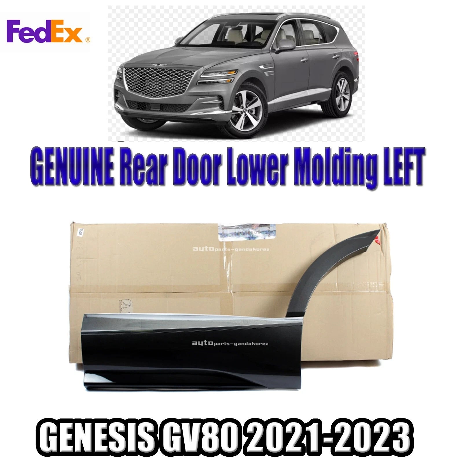 Genuine 87731T6000N5M REAR Door LOWER Molding LEFT GRAY For Genesis GV80 2021-2023