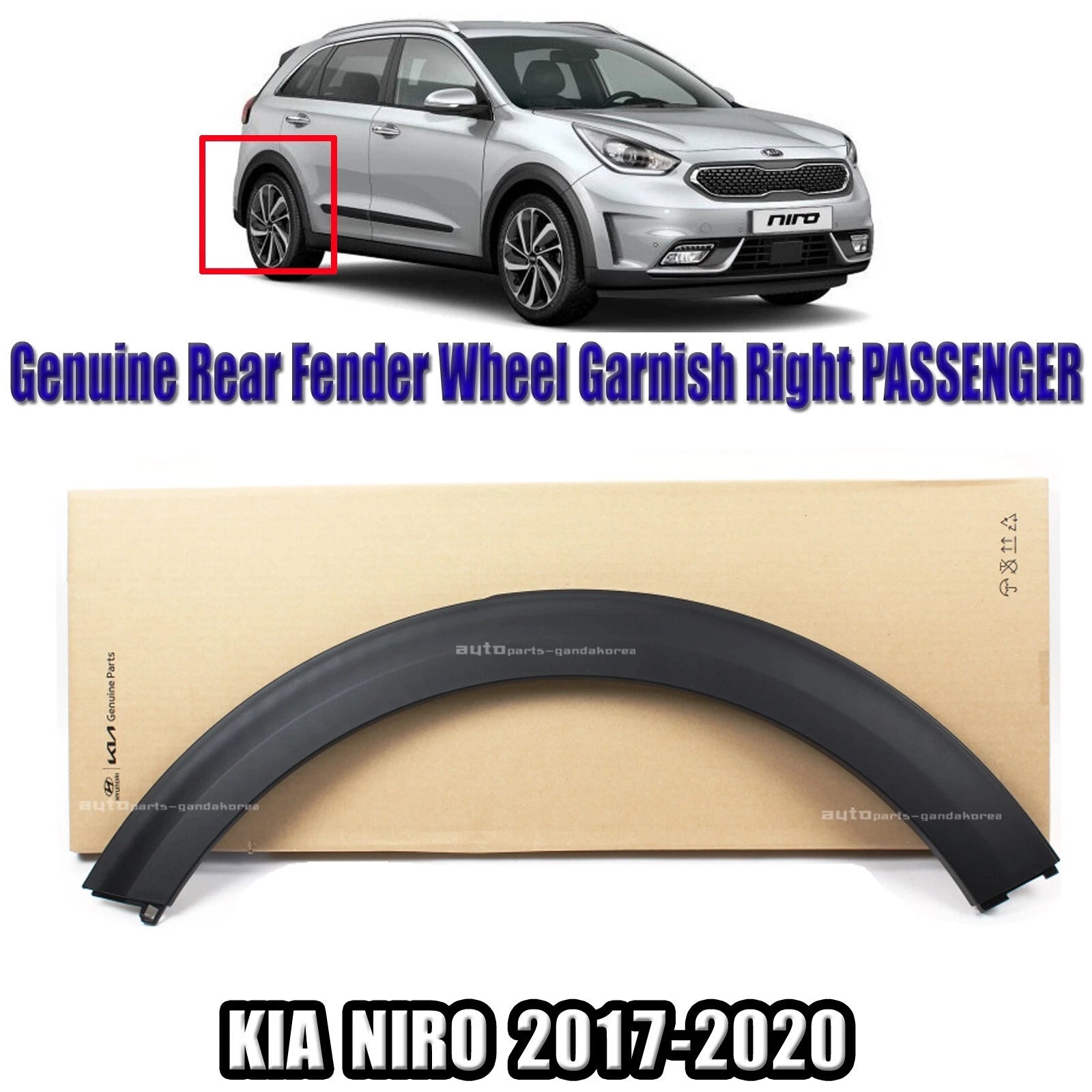 GENUINE Rear Fender Wheel Molding RIGHT PASSENGER SIDE For Kia NIRO 17-20