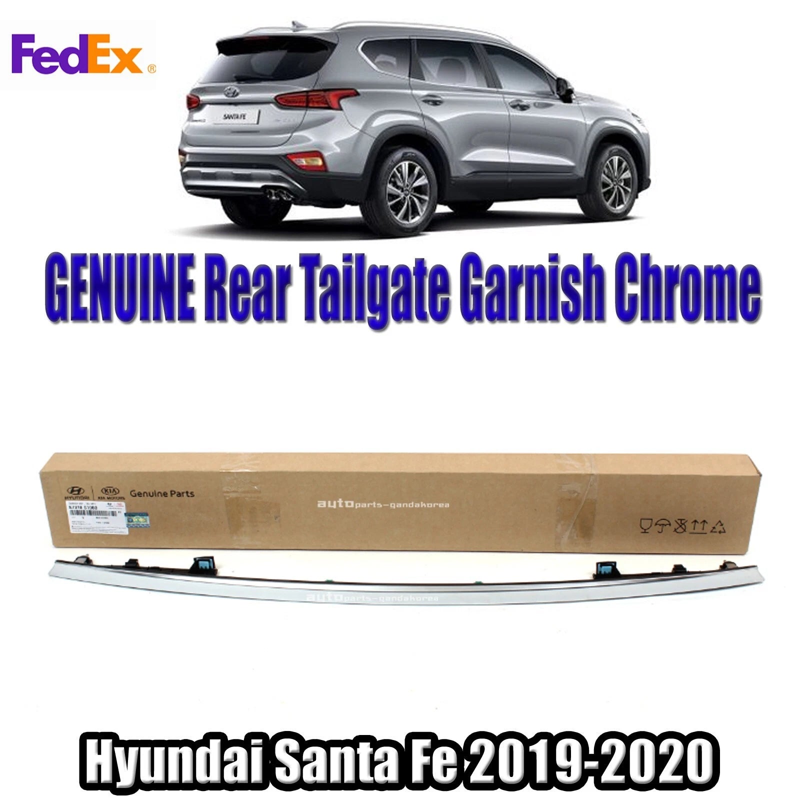 Genuine 87310S1000 Rear Tailgate Garnish Chrome For Hyundai Santa Fe 2019-2020