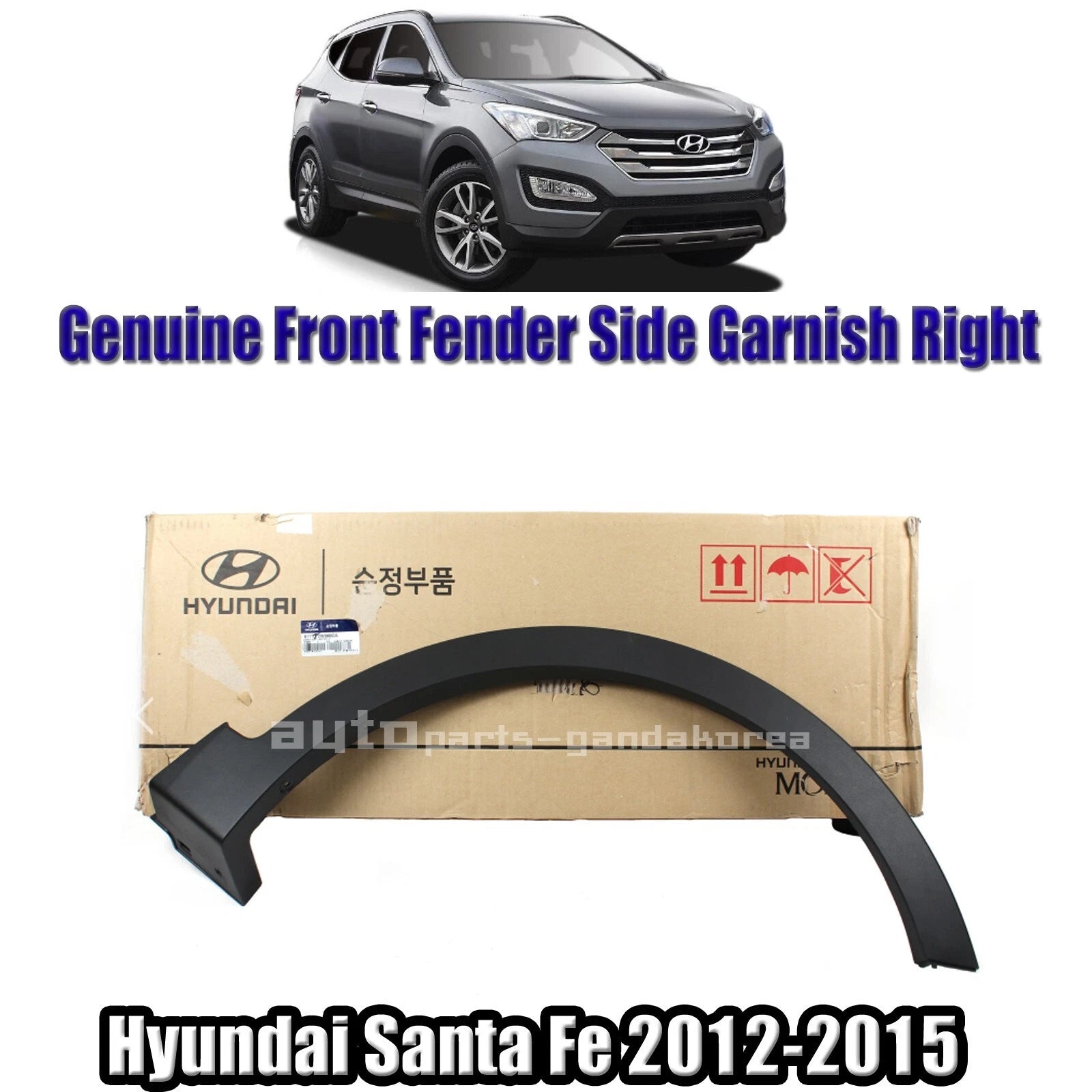 Genuine 877122W000CA Front Fender Side Garnish Right For Hyundai Santa FE 12-15