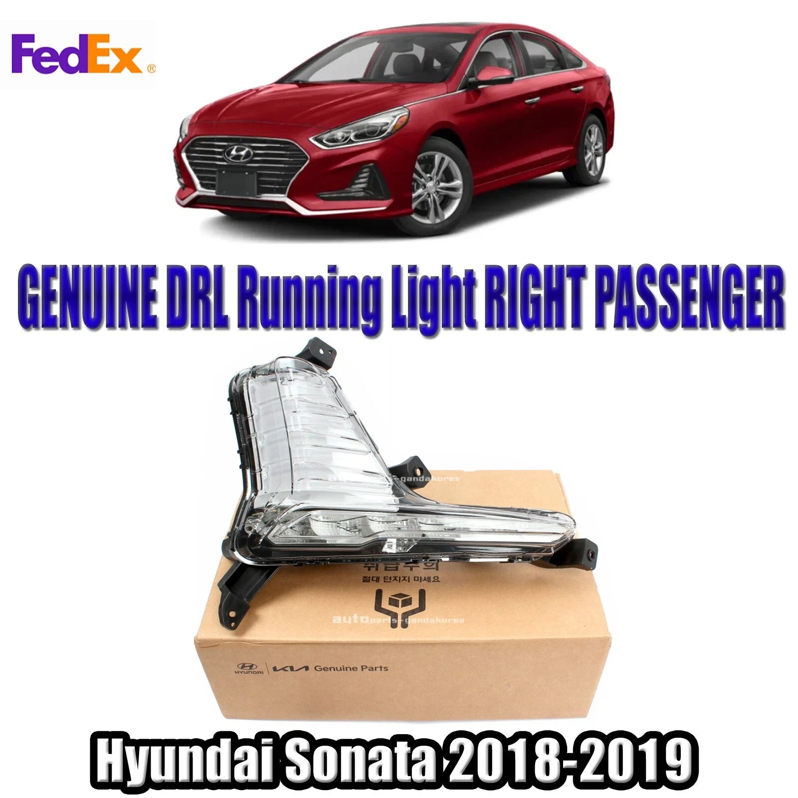 Genuine 92208C1700 DRL Running Light RIGHT PASSENGER For Hyundai Sonata 2018-2019